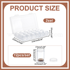 プラスチック製のコイン収納ボックス  柱付き小箱  長方形  透明  123x218x37mm  小箱：33.5x56.5mm&nbsp;AJEW-WH0709-159