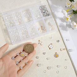 DIYガラスビーズと合金エナメルチャームブレスレット作りキット  透明  6x5mm  穴：1mm&nbsp;DIY-SP0001-57C