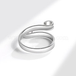 真鍮オープンカフリング  編みループかぎ針編みループ  女性用ヤーンガイドフィンガーホルダー  プラチナ  0.8cm&nbsp;SENE-PW0017-12