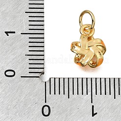 真鍮製エナメルペンダント  花のチャーム  カドミウムフリー＆鉛フリー  24KGP本金メッキ  オレンジ  10x8x3mm  穴：3.5mm&nbsp;KK-G605-10G-03