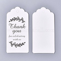 紙のギフトタグをご利用いただきありがとうございます  ハングタグ  ジュートより糸付き  結婚式の感謝祭のために  長方形  ホワイト  9.5x4.5x0.05cm  穴：5.3mm  100個/セット&nbsp;CDIS-K002-I01-A