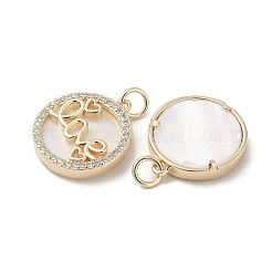 Brass Pendants Pave Shell&nbsp;KK-L208-75G