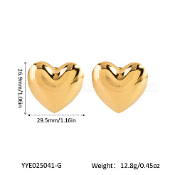 304 Stainless Steel Heart Stud Earrings&nbsp;ME6612-1