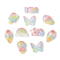 48Pcs 8 Styles Transparent Resin Cabochons&nbsp;RESI-CJ0004-79