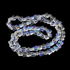 電気メッキ透明ガラスビーズ連売り  蝶  透明  8x10x6mm  穴：1mm  約90個/連  10.08インチ（25.6cm）&nbsp;EGLA-G037-11A-AB01