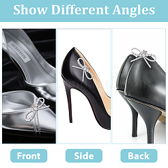 4Pcs 2 Styles Bowknot Alloy Crystal Rhinestone Shoe Decorations&nbsp;FIND-HS0002-07P