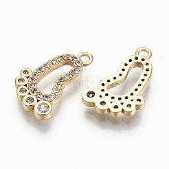 Brass Micro Pave Clear Cubic Zirconia Pendants&nbsp;RJEW-T063-31G-NF