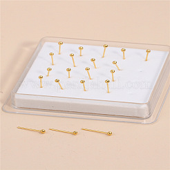 丸型真鍮ノーズスタッド20個  ゴールドカラー  ピン：10mm  ヘッド：2.5mm&nbsp;WGFA8C5-03
