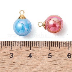 オペークアクリルパーツ  ラウンドチャーム  ミックスカラー  13x10mm  穴：1.6mm&nbsp;PALLOY-JF05207