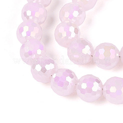 Electroplate Opaque Solid Color Glass Beads Strands&nbsp;GLAA-TAC0009-05A-02