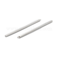 変色しにくい304ステンレススチールペンダント  直方体の  ステンレス鋼色  63x3x2mm  穴：1.6mm&nbsp;STAS-Z034-17E-P