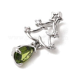 Brass Micro Pave Cubic Zirconia Pendants&nbsp;KK-L258-01P-C02