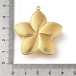 304ステンレスペンダント  ガラスパールと  18KGP本金メッキ  花  41x39x8.5mm  穴：2mm&nbsp;STAS-V006-01G-02