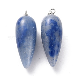 Dyed & Heated Natural Blue Aventurine Pointed Pendants&nbsp;G-F705-01U-P