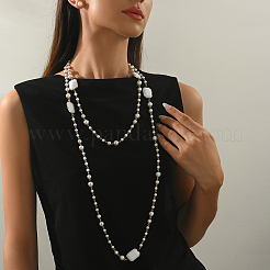 Women's Alloy & Imitation Pearl Stud Earrings & Beads Necklaces Sets&nbsp;KB2805-1