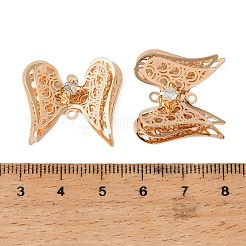 Brass Crystal Rhinestone Filigree Connector Charms&nbsp;RB-CBA890A-01G