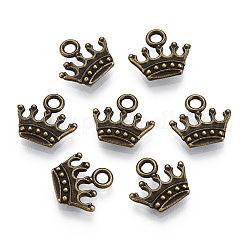 亜鉛合金チャーム  鉛フリー＆カドミウムフリー  クラウン形状  アンティークブロンズ  13x14x3mm  穴：2mm  約5900個/5000g&nbsp;PALLOY-YWC0001-01AB-RS