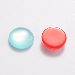 樹脂カボション  模造キャットアイ  半円  ミックスカラー  12x4mm&nbsp;X-CRES-R062-12mm-M