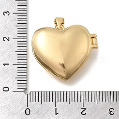 Valentine's Day Brass Heart Locket Pendants&nbsp;KK-D431-035D-G