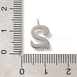 304ステンレススチールマイクロパヴェキュービックジルコニアペンダント  数字のチャーム  ステンレス鋼色  13x8.5x3mm  穴：2mm&nbsp;STAS-H228-01P-02