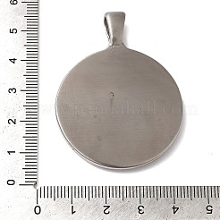 304ステンレススチール製ビッグペンダント  エナメル  ひまわりのチャームが付いたフラットラウンド  18KGP本金メッキ  51x38.5x5mm  穴：8x5mm&nbsp;STAS-Z067-06G