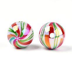 Printed Opaque Acrylic Beads&nbsp;MACR-T048-05D