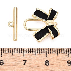 Brass Matte Style Spray Painted Toggle Clasps&nbsp;KK-N054-155G-1
