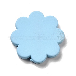 不透明なアクリルビーズ  エナメル  笑顔の花  ライトスカイブルー  24.5~25x4mm  穴：1.5mm&nbsp;ACRC-I001-02A
