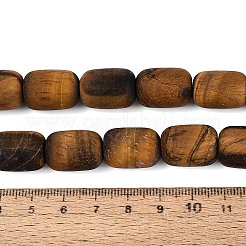 艶消し天然のトラの眼のビーズの連  バレル  17~18x12~13mm  穴：0.5~0.9mm  約22個/連  15.16~15.55インチ（38.5~39.5cm）&nbsp;G-Q606-71