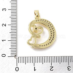 Brass Micro Pave Cubic Zirconia Pendants&nbsp;KK-F877-18G