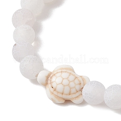 Dyed Natural Weathered Agate Round Beads Stretch Bracelets&nbsp;BJEW-JB11078