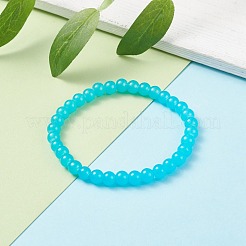 6.5MM Imitation Jade Glass Round Beaded Stretch Bracelet for Women&nbsp;BJEW-JB07658
