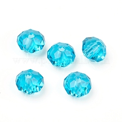 電気メッキガラスビーズ  ABカラーメッキ  多面カット  ロンデル  ミックスカラー  8x6mm  穴：1.4mm&nbsp;RGLA-L024-H-MO-B
