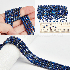 2連売り天然ラピスラズリビーズ連売り  多面カット  ロンデル  3.5~4x2.5~3mm  穴：0.7mm&nbsp;G-NB0005-77