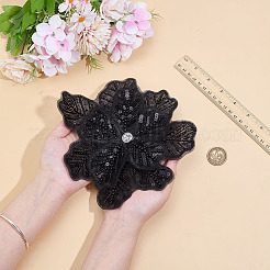 3D Polyester Embroider Thread Iron on/Sew On Patches&nbsp;PATC-WH0023-21A
