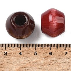 不透明アクリル製イミテーションキャットアイビーズ  大穴ビーズ  ロンデル  多面カット  ミックスカラー  19.5x16mm  穴：7mm&nbsp;MACR-L016-02