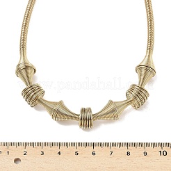 304ステンレススチール製不規則ツイストチェーンスパイラルビブネックレス女性用  18KGP本金メッキ  16.42インチ（41.7cm）&nbsp;NJEW-B127-01G-03