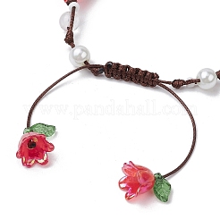 4Pcs Round Natural Quartz Crystal Braided Bead Bracelets&nbsp;BJEW-TA00593