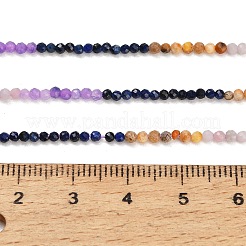 Gradient Color Natural Dyed Lapis Lazuli & Fossil Coral & Dyed White Jade Beads Strands&nbsp;GG-CBA1668-A08-2mm