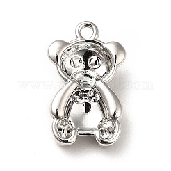 ラックメッキ合金ペンダント  カドミウムフリー＆鉛フリー  クマのチャーム  プラチナ  17.5x11x5mm  穴：1.5mm&nbsp;PAALOY-K256-06P