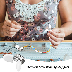6Pcs 201 Stainless Steel Mini Spring Bead Clamps for Beading Jewelry Making&nbsp;TOOL-UN0001-43