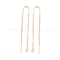 真鍮製スタッドピアスパーツ  カン付き  アメリカンピアス  ニッケルフリー  18KGP本金メッキ  103mm  穴：2mm  ピン：0.8mm&nbsp;X-KK-Q735-364G
