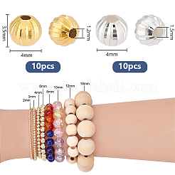 20Pcs 2 Colors Fancy Cut Faceted Round 925 Sterling Silver Beads&nbsp;STER-PH0001-72