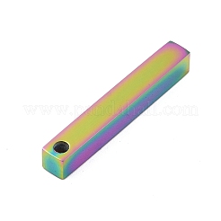 イオンプレーティング（IP）304ステンレスペンダント  長方形/棒  虹色  28x4x4mm  穴：2mm&nbsp;STAS-J029-04M-A