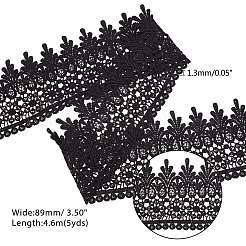 Lace Trim Nylon Ribbon&nbsp;SRIB-WH0006-26B