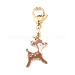 Christmas Theme Alloy Enamel Pendants&nbsp;HJEW-JM00427