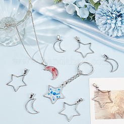 18Pcs 2 Colors 304 Stainless Steel Pendants&nbsp;STAS-SP0002-20