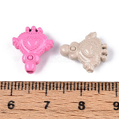焼き付け塗料合金ビーズ  魔法の杖  ミックスカラー  13.5x12x5.5mm  穴：1.6mm&nbsp;PALLOY-T090-72