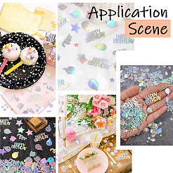プラスチック紙吹雪2袋  誕生日パーティーのお祝いに  混合図形  6~20x6~44x0.2mm  30 G /袋&nbsp;DIY-SC0031-54A