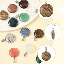 12Pcs 12 Styles Natural & Synthetic Mixed Gemstone Pendants&nbsp;G-FS0005-91